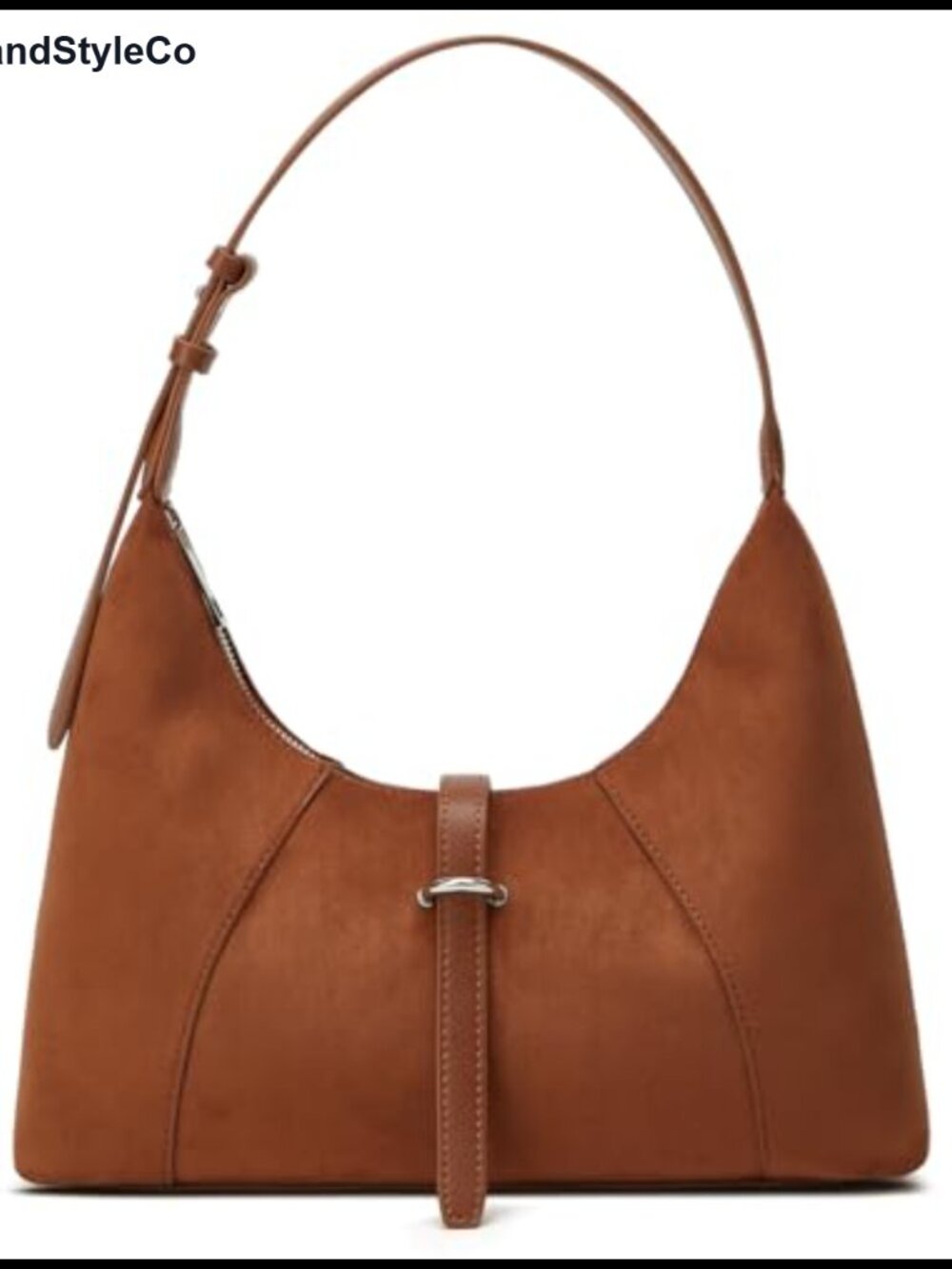 Faux Suede Hobo Shoulder Bag Adjustable Strap Crossbody Handbag Small Tote Purse